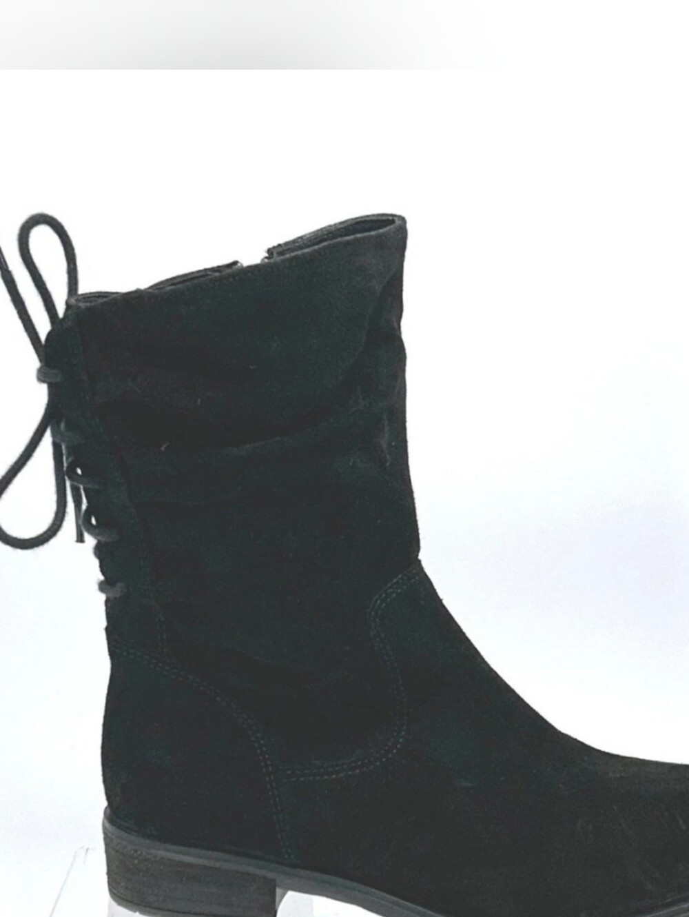 SOFFT Aqua Women's Black Lace Up Suede Boots 9.5 New